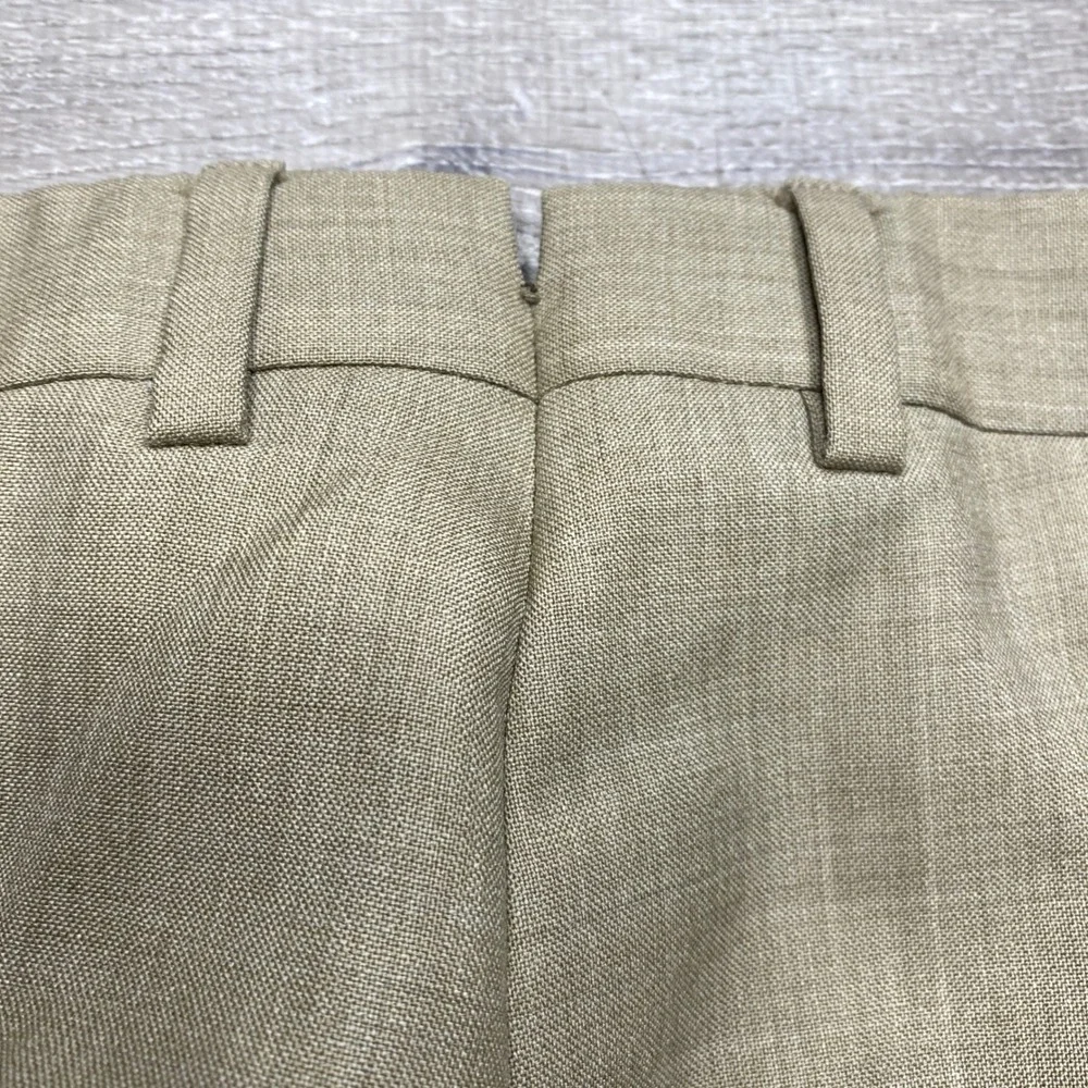 Ermenegildo Zegna Dress Pants Mens 36 Tan Wool Flat Front Luxury Business